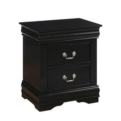 1pc Traditional Classic Black Finish 2-Drawers Nightstand Wooden Bedroom Furniture