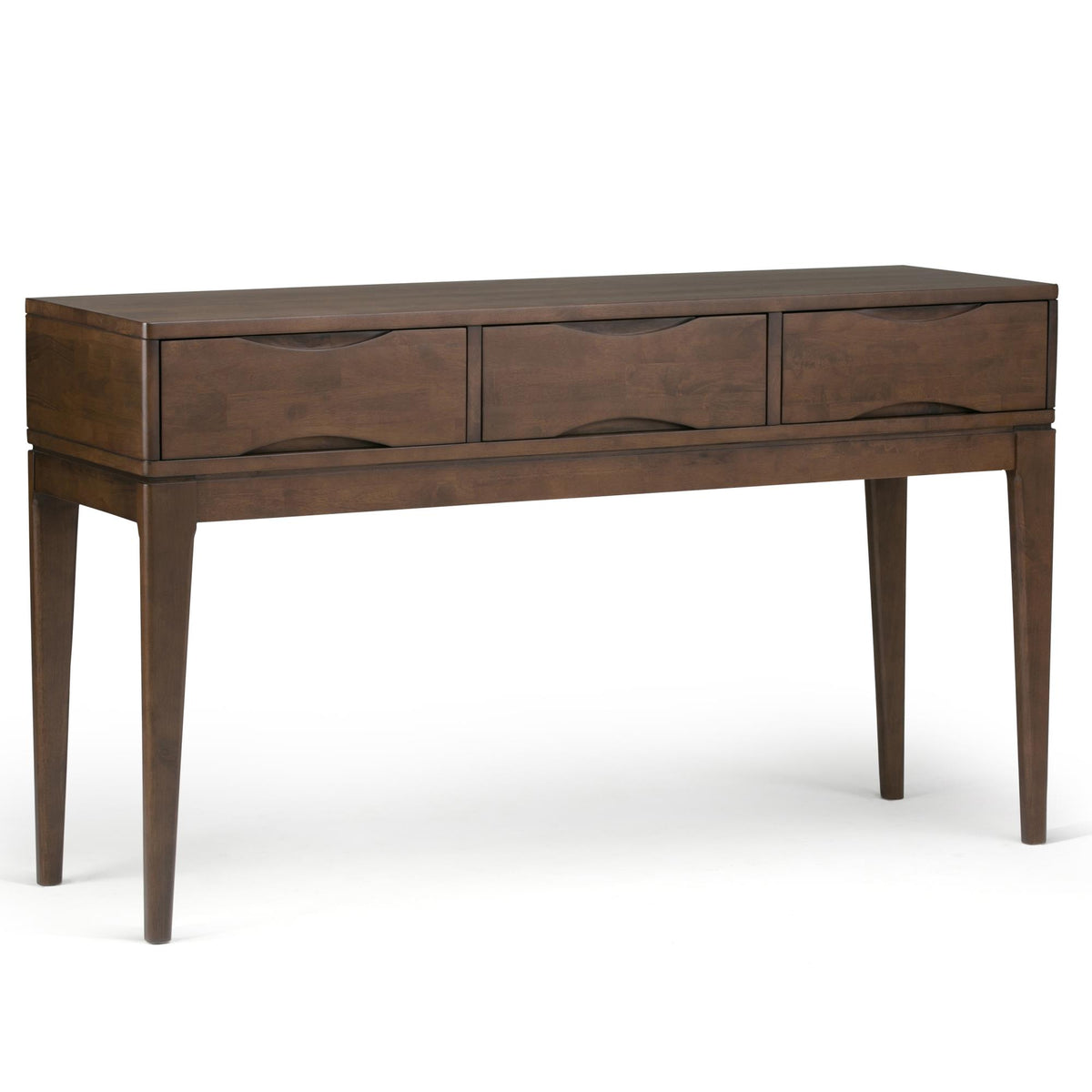 Hephaestus 54 inch Wide Solid Wood Console Sofa Table in Walnut Brown