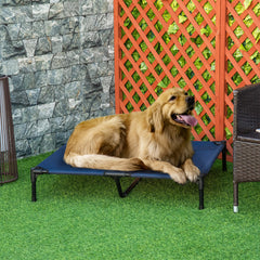 36" x 30" Elevated Cooling Summer Dog Cot Pet Bed with Mesh Ventilation - Blue
