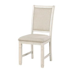 Dionysus 24 Inch Side Dining Chairs Set of 2, Curved Back, Beige Polyester Cushioned Seat