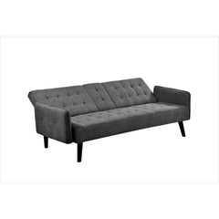 72" Sleeper Sofa Bed - Convertible Folding Backrest to Full Bed with Cup Holder & Drop-Down Table - Space Saving Linen Sofa for Small Spaces - Easy Assembly, Dark Grey