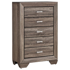 Aeneas Washed Taupe 5-drawer Bedroom Chest