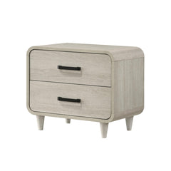 1pc Contemporary White Finish Ample Drawer Space Two Drawers Nightstand Storage Wooden Furniture Antique White Color