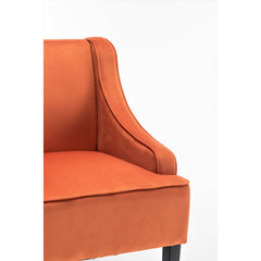Versatile Upholstered Side Chair, Solid Wood Frame with Recessed Arms, Tapered Front Legs and Flared Back Legs, Foam & Sinuous Springs Cushioned Accent Chair for Entryway Bedroom Dining Room
