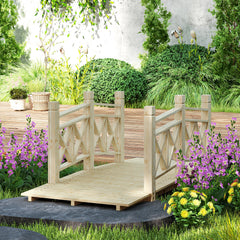 5 ft. Wooden Garden Bridge Footbridge for Backyard Ponds, Creeks, Streams, Nature Wood
