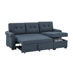 86" Linen Blend Upholstered Sleeper Sofa