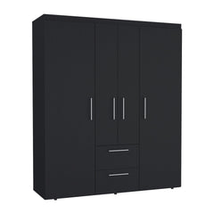 Planet Wardrobe, Multi-Section Storage with Hanging Rods, Shelves, and 2 Drawers