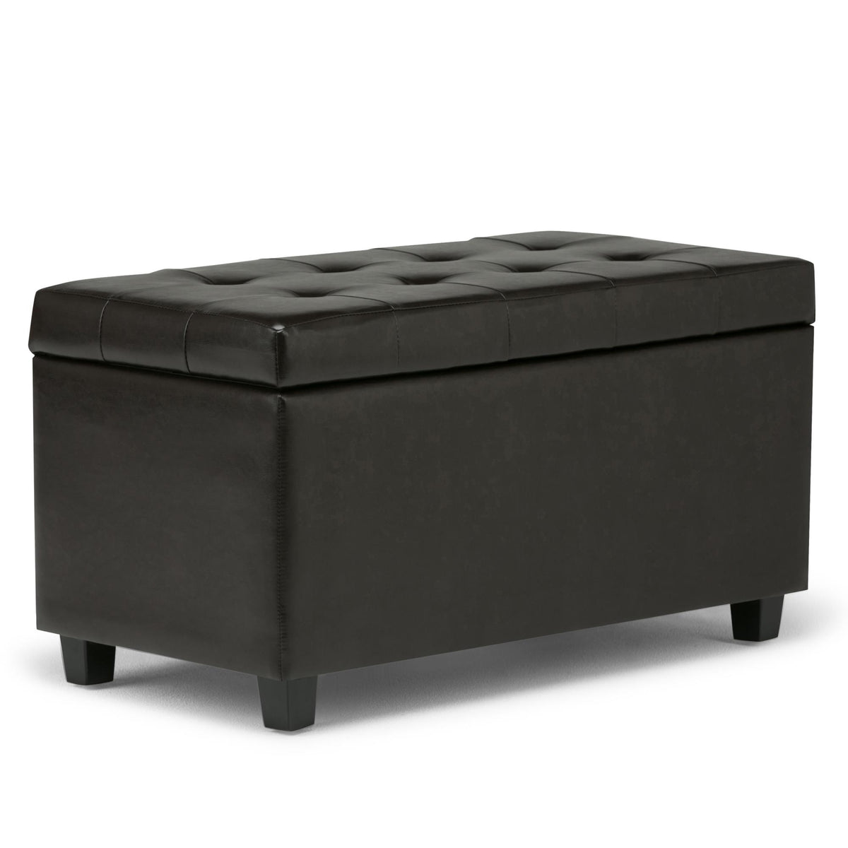 Gallery 34 inch Wide Storage Ottoman in Tanners Brown Vegan Leather