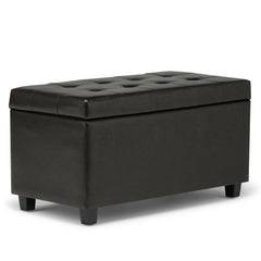 Gallery 34 inch Wide Storage Ottoman in Tanners Brown Vegan Leather