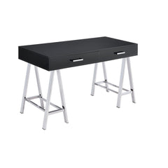 Aura Black High Gloss & Chrome Finish Writing Desk