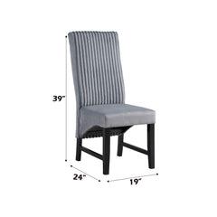 Asgard Gray Corduroy & Black Finish Side Chair (Set of 2)