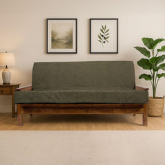 Memory Foam Infused Futon Mattress Full XL – Washable Removable Cover, Heavy-Duty Zipper, Thick Foldable Sofa Bed Cushion for Guest Room, Apartment, Dorm (Frame NOT Included)