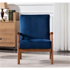 25'' Wide Classic Mid-Century Modern Arm Chair, Dark Blue
