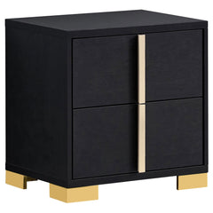 Treasury Black 2-drawer Nightstand