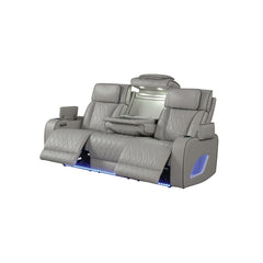 Hephaestus Modern Style Upholstery Recliner 2PC Livingroom Set Made with Wood & Massage Function Included-Gray