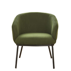 Modern Corduroy Accent Chair, Upholstered Armchair with Metal Legs, Mid-Century Barrel Chair for Living Room Bedroom, Easy Assembly
