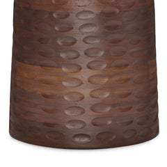 Comet 13 inch Solid Mango Accent Table in Warm Dark Brown