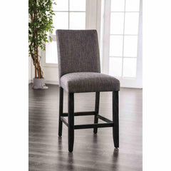 Gray Finish Rustic Style 2pc Counter Height Chair Padded Fabric Seat And Backrest Dining Room