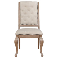 Electra and Barley Brown Tufted Back Dining Chair (Set of 2)