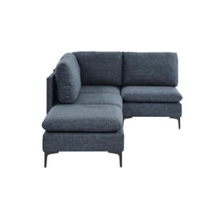 Linen Upholstered Modular Sectional with Metal Legs