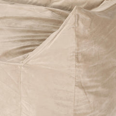 Aeneas Velveteen 2 Seater Oversized Bean Bag Chair with Armrests, Taupe