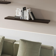 Dark Oak Floating Shelf in Melamine, Set of 2