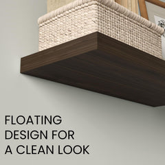 Floating Shelves, Dark Oak, 2 Shelves, 1.50" H