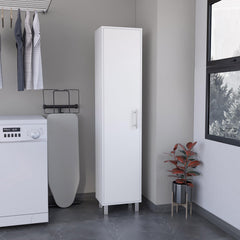 Infinity 70" Tall Storage Cabinet Broom Closet with Broom Hangers,and Four Shelves