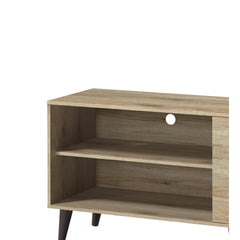 Tale TV Stand for TVs up to 63", with 2 Storage Shelves& 1 Cabinet, Modern Entertainment Centre for TV in Living Room in Oak