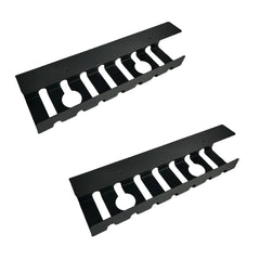 2PC Metal under desk table mount cable management rack ventilation and cord control slots Black