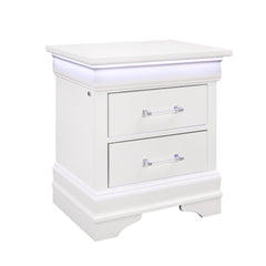 SHOWCASE WHITE NIGHTSTAND WITH LED