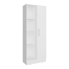 Apocalypse Multistorage Pantry with 4 Open Storage Shelves and a Single Door Cabinet for Hidden Storage, Multipurpose Organization Pantry for Kitchen, Linen or Laundry