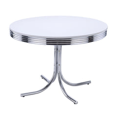 Priam White 5-piece Round Dining Set