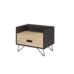 Archive Oak & Black Finish Accent Table with Display & Utility Function