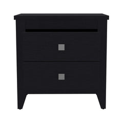 Nightstand 24"H, Two Drawers, Four Legs, Superior Top, Black