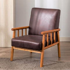 25'' Wide Classic Mid-Century Modern Arm Chair, Dark Brown