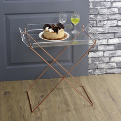 Hermes and Copper Tray Table with Removable Tray