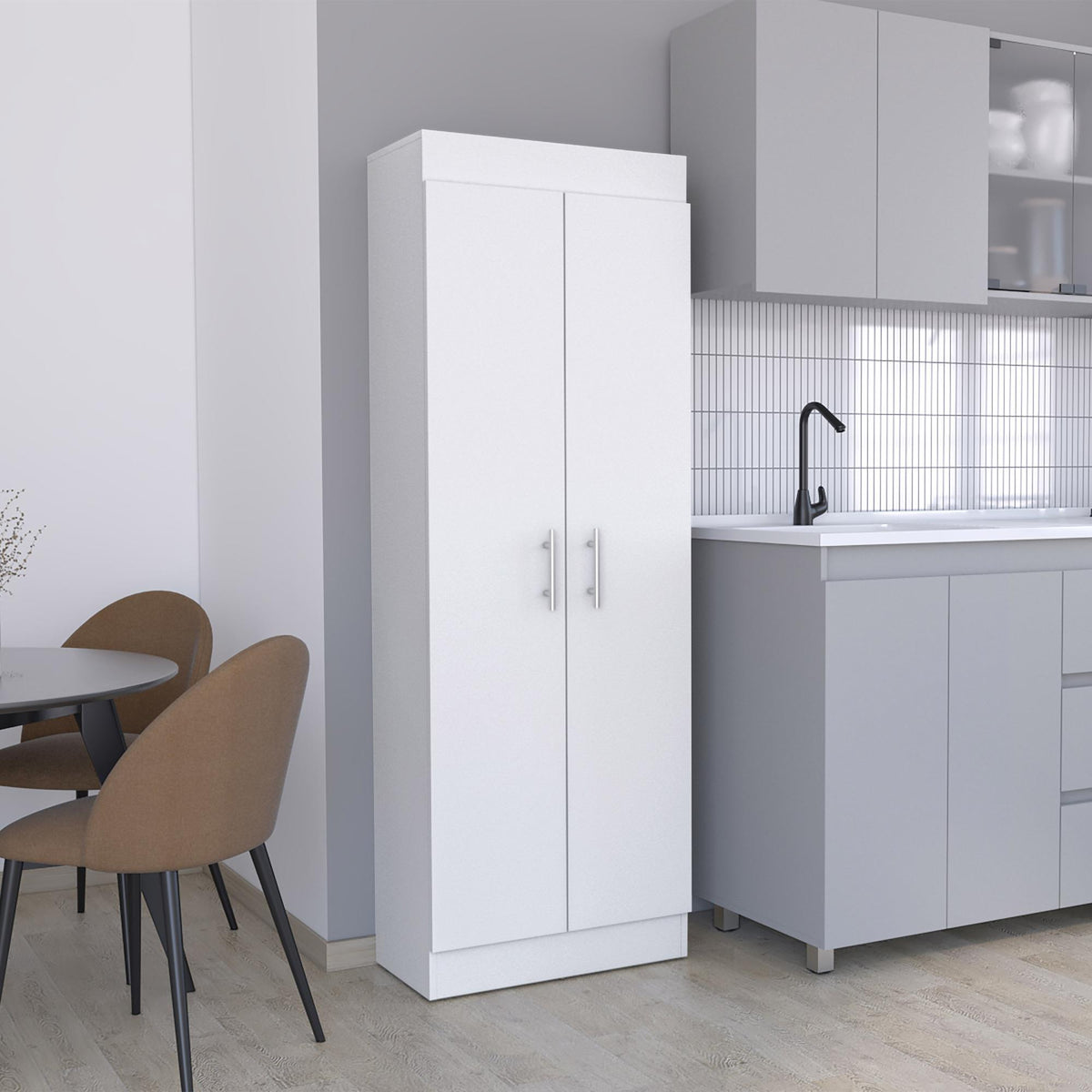Hercules Pantry Cabinet, Space-Efficient 2-Door Design with Multiple Shelves