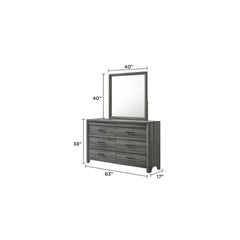 Clytemnestra Modern Style Mirror Made with Wood in Gray