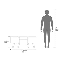 Revelation Corner Tv Stand, With Two Shelves And Two Cabinets, Black