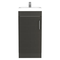 Orestes Bathroom Vanity Sink, Metal Handle, Single Door Cabinet -Black