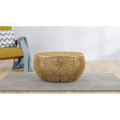 T3502-32 Round Aluminum Coffee Table in Gold