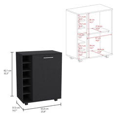 Rhapsody Bar Cart with Integrated Wine Storage, Spacious Cabinet and Smooth Rollers