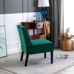 Venus 53" 2Piece Living Room Armless Button Tufted Pattern Accent Chair with Velvet Fabric and Premium High Density Foam Cushion, Green