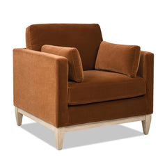 Revelation 36" Modern Farmhouse Arm Chair, Burnt Orange Performance Velvet