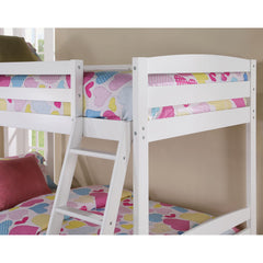 Modern Transition Bunk Bed Slat Design Assembled And Oval Nuts, White