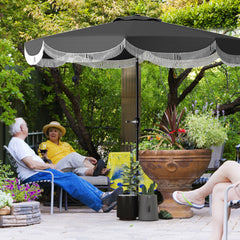 9FT Patio Umbrella, UPF 30+ Outdoor Market Umbrella with Crank, 8 Ribs, Push Button Tilt, Vented for Patio Deck Backyard Lawn, Charcoal Gray