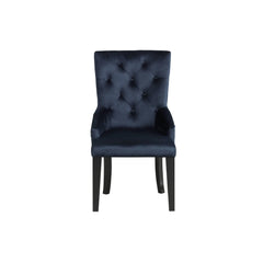 Infinity II Dark Navy Velvet & Black Finish Side Chair