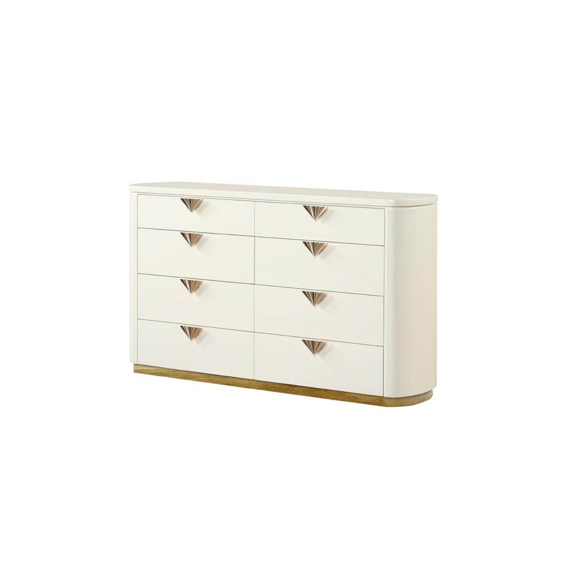 Harmony Pierre Modern Style 8- Drawer Dresser(INCLUDES ONLY DRESSER) Made with Wood and Gold Accents in Beige