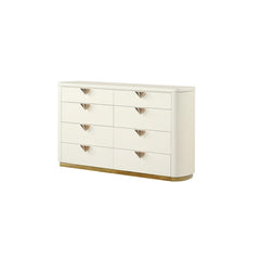Harmony Pierre Modern Style 8- Drawer Dresser(INCLUDES ONLY DRESSER) Made with Wood and Gold Accents in Beige